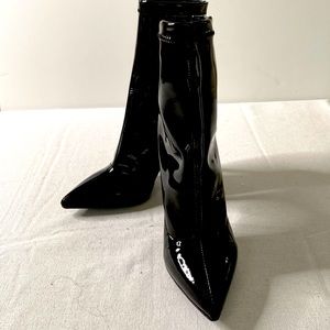 Barney’s New York Patent Leather Ankle Boots
